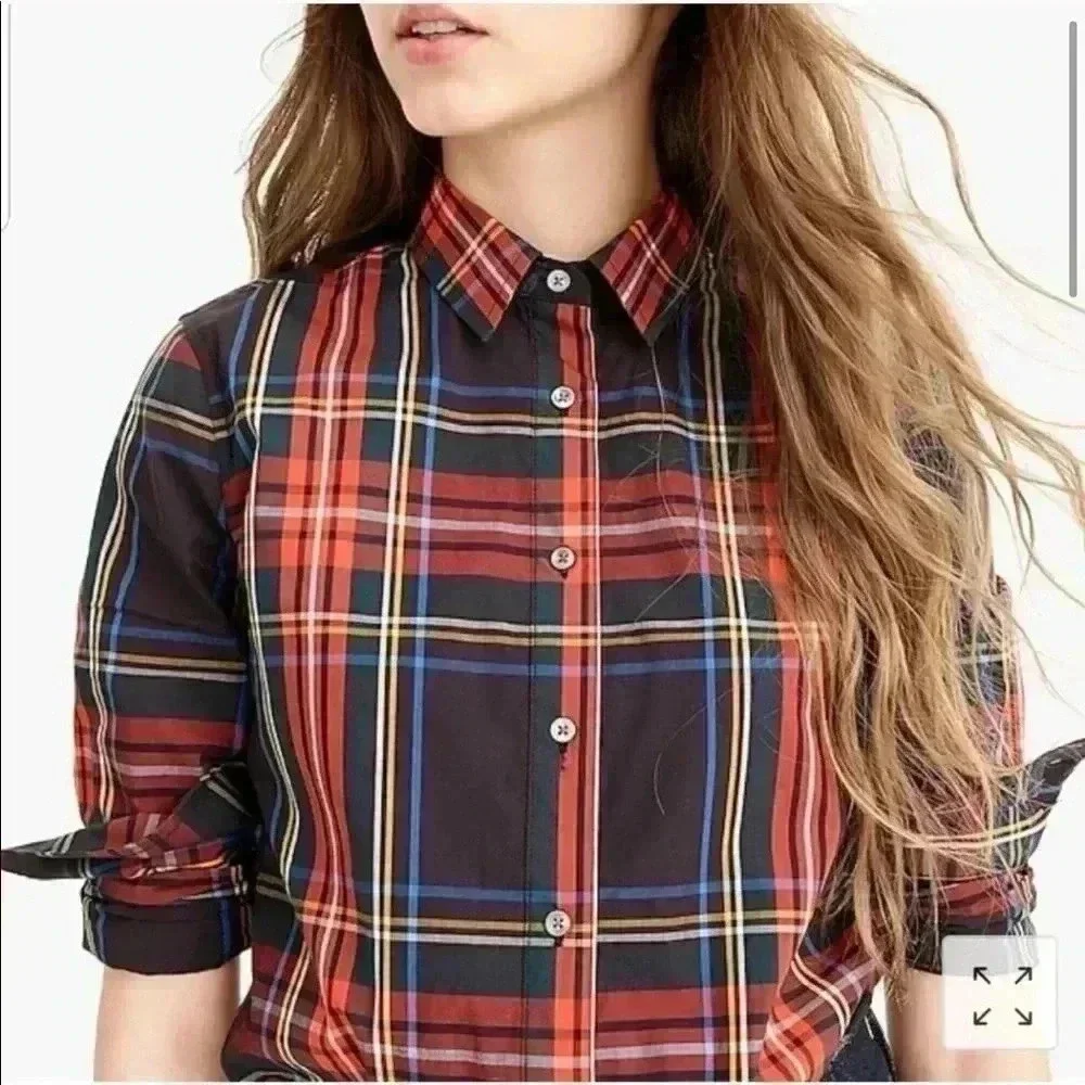 New J. Crew Plaid Slim Shirt Sz 2